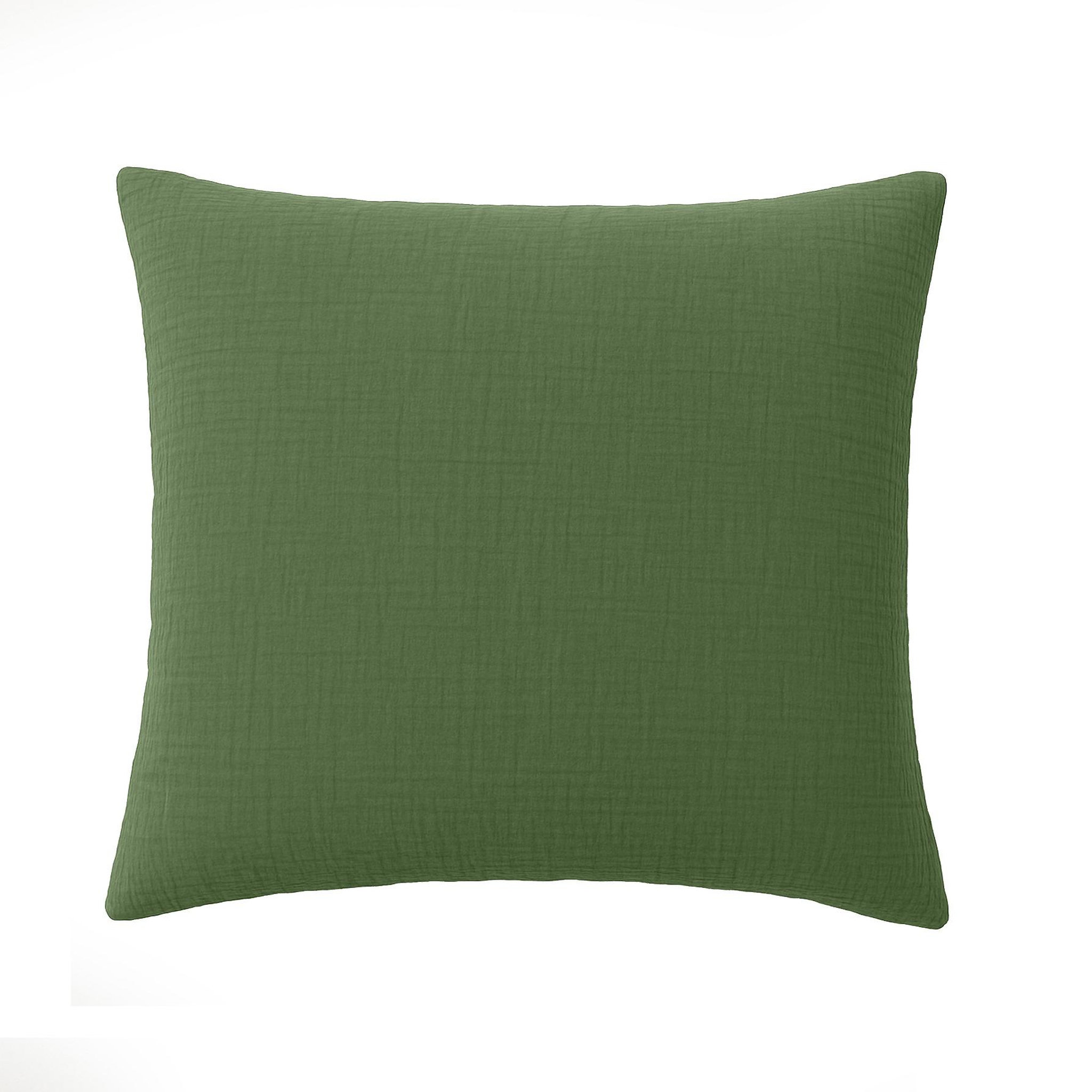 Eden Taie d'oreiller en gaze de coton lavé douce. Coloris disponibles : Vert, Orange, Bleu, Gris, Beige