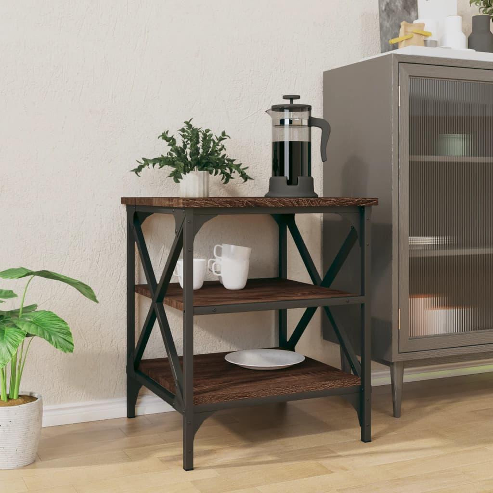 Voir la diapositive 3 : VIDAXL Table d'appoint Chene marron 40x42x50 cm Bois d'ingenierie