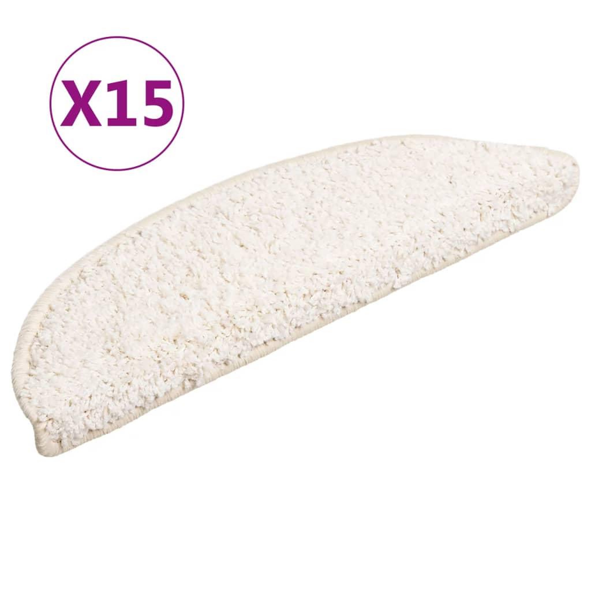 Voir la diapositive 2 : VIDAXL Tapis d'escalier 15 pcs blanc 56x17x3 cm