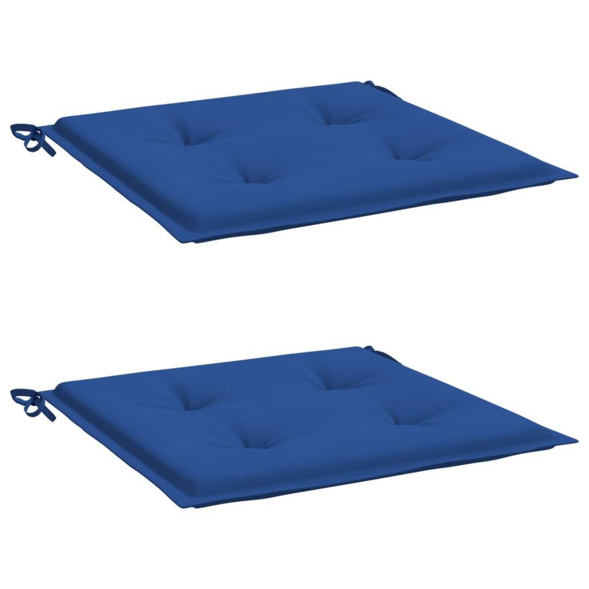 VIDAXL Coussins de chaise de jardin lot de 2 bleu royal 40x40x3 cm
