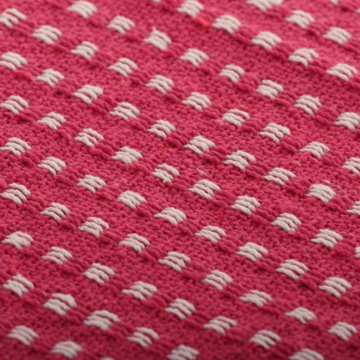 VIDAXL Couverture coton a carres 125x150 cm Rose