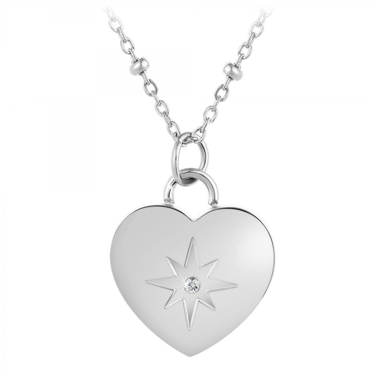 SC CRYSTAL Collier coeur par SC Crystal orné d'un véritable diamant blanc