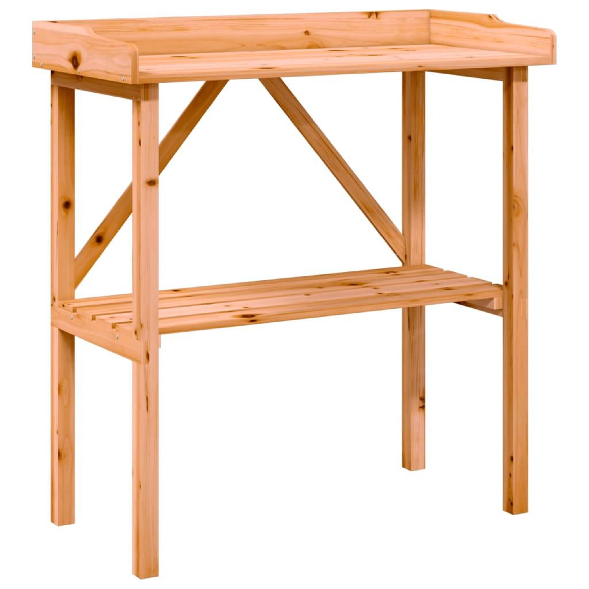 Voir la diapositive 2 : VIDAXL Table a plantes avec etagere marron 78x38x82,5 cm bois de sapin