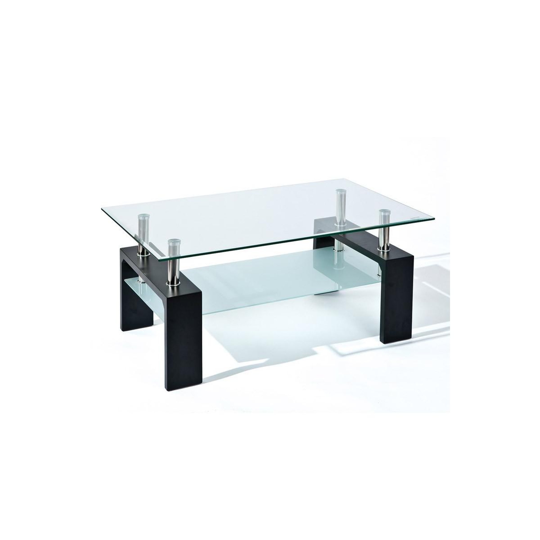 Voir la diapositive 1 : INTERLINK Table basse design en verre  leny  100cm noir