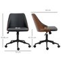 Voir la diapositive 3 : VINSETTO Chaise de bureau manager design vintage pivotante hauteur réglable bois peuplier acier revêtement synthétique noir