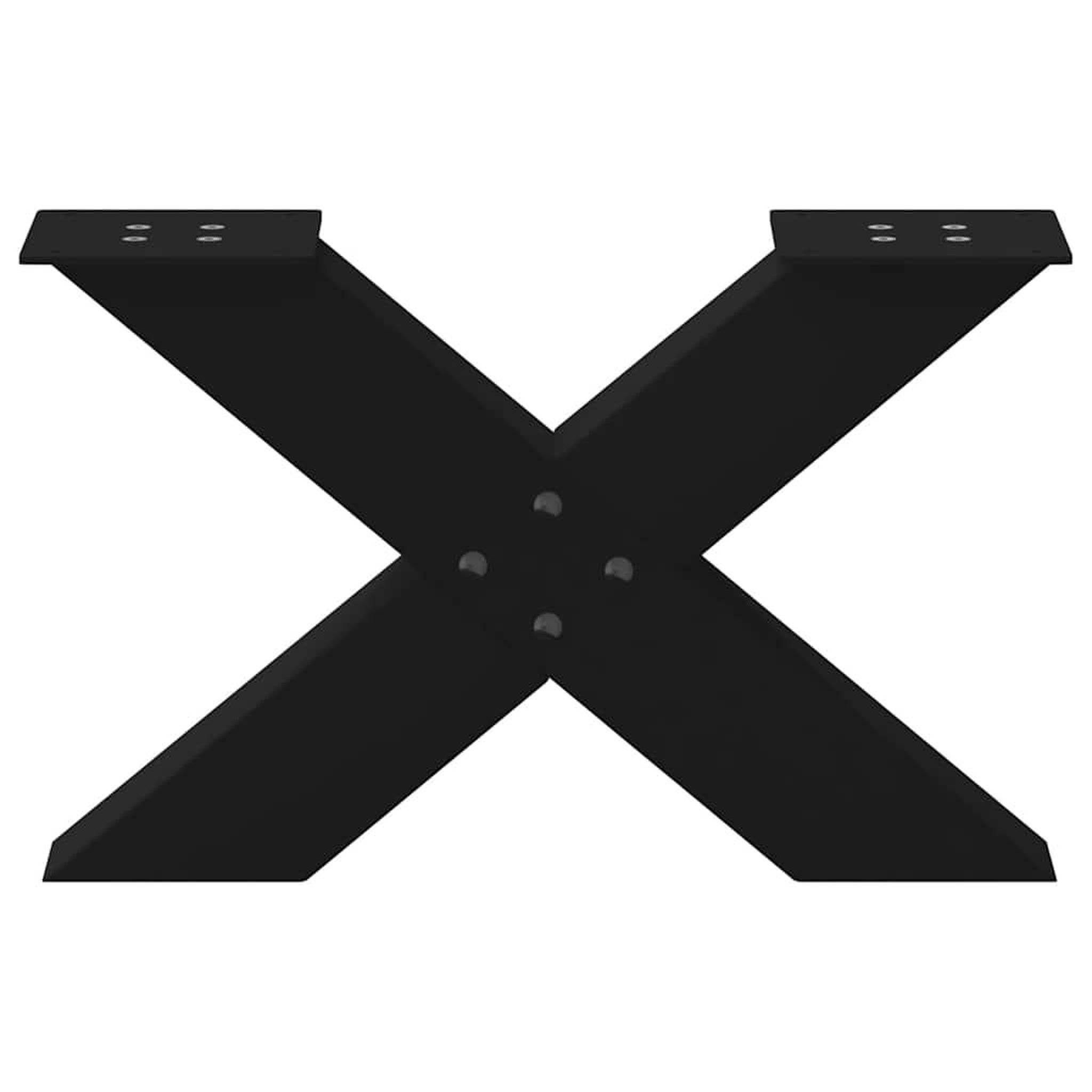 Voir la diapositive 5 : VIDAXL Pieds de table basse forme de X 2 pcs noir 50x(30-31) cm acier