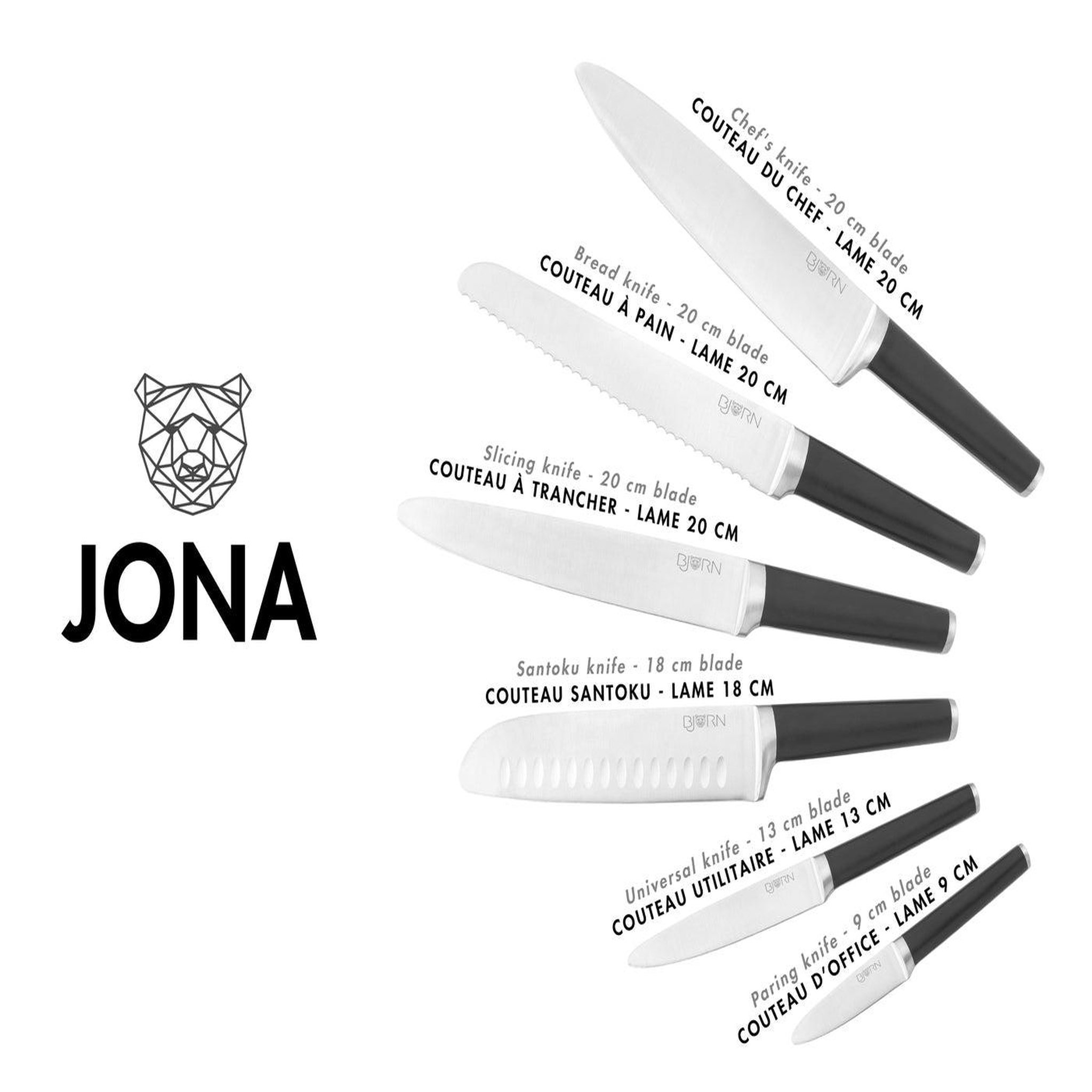 Voir la diapositive 3 : BJORN Couteaux de cuisine JONA - 6 pièces