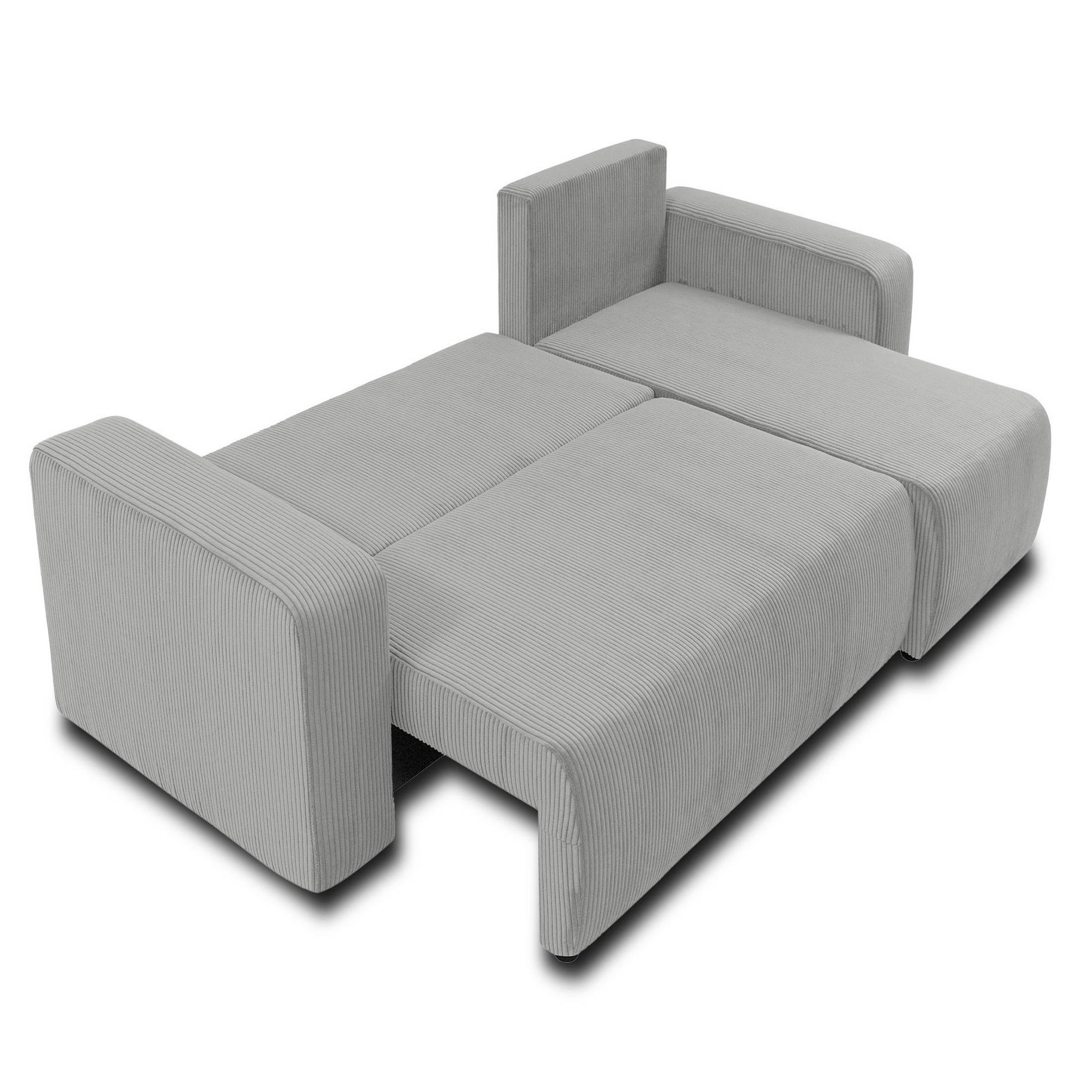 Voir la diapositive 3 : BEST MOBILIER Artemisa - canapé d'angle réversible 4 places - convertible avec coffre - en velours côtelé