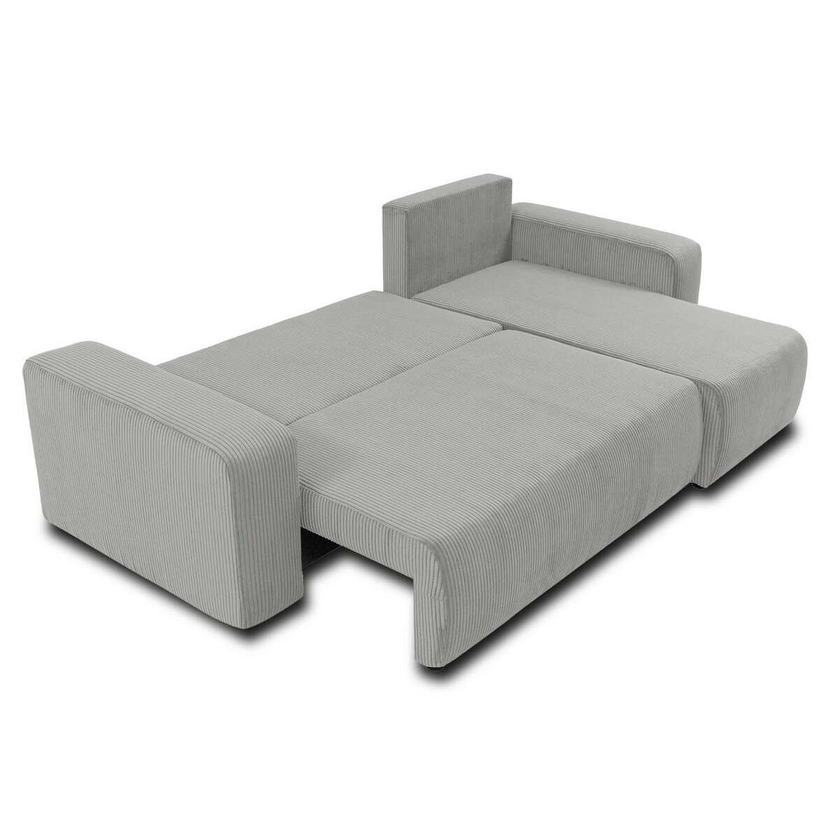 BEST MOBILIER Artemisa - canapé d'angle réversible 4 places - convertible avec coffre - en velours côtelé