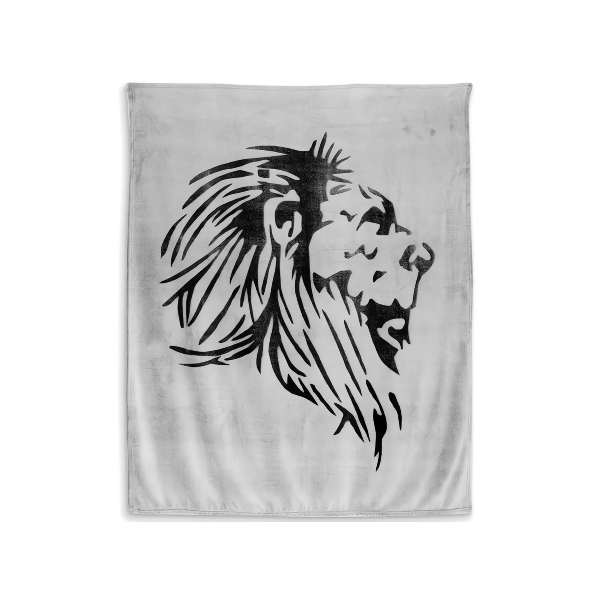SOLEIL D'OCRE Plaid extra doux 130x150 cm LION noir et gris