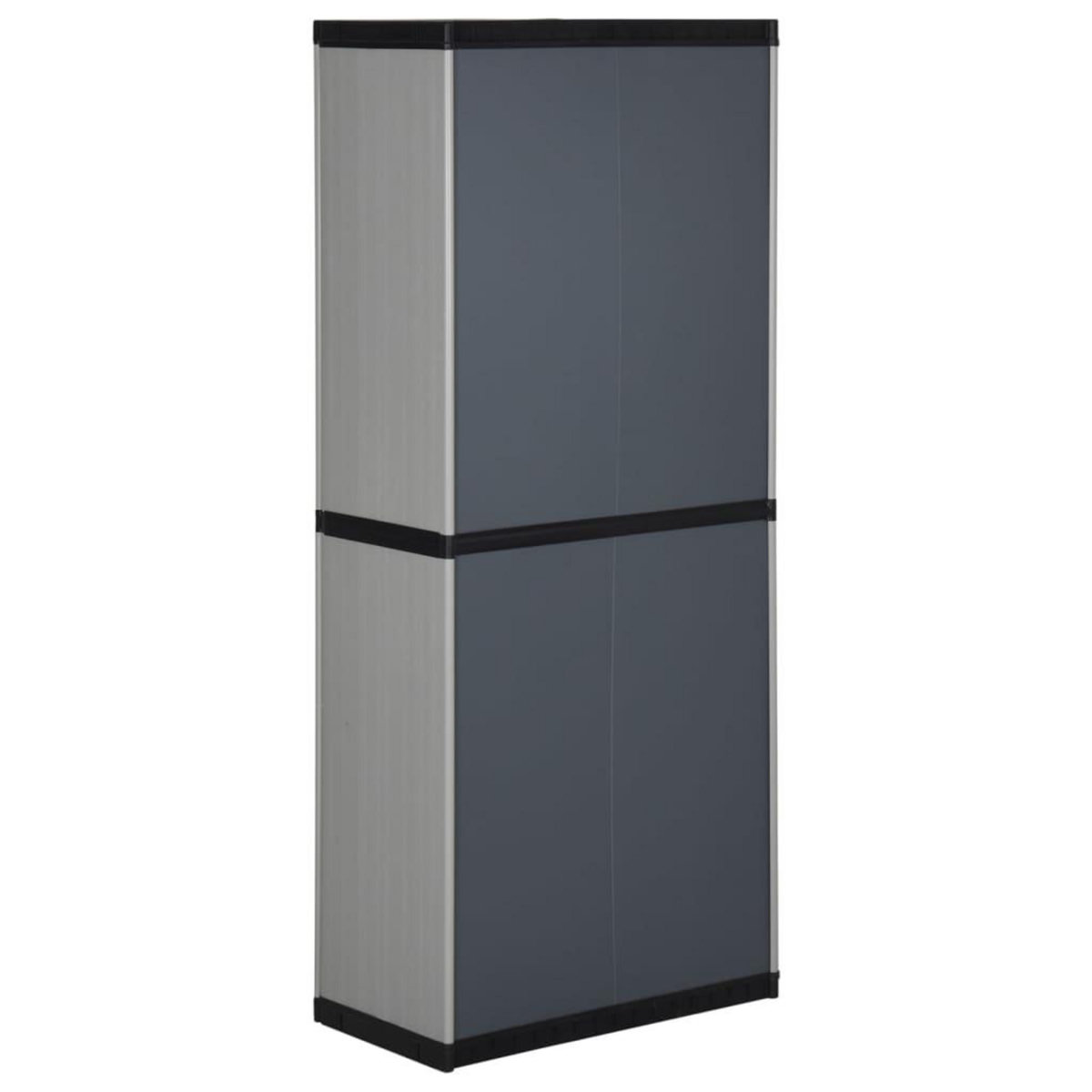 VIDAXL Armoire de rangement de jardin 3 etageres Gris/noir 68x40x168cm