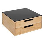 FIVE Porte-Capsules 2 Tiroirs  Black Bambou  30cm Naturel