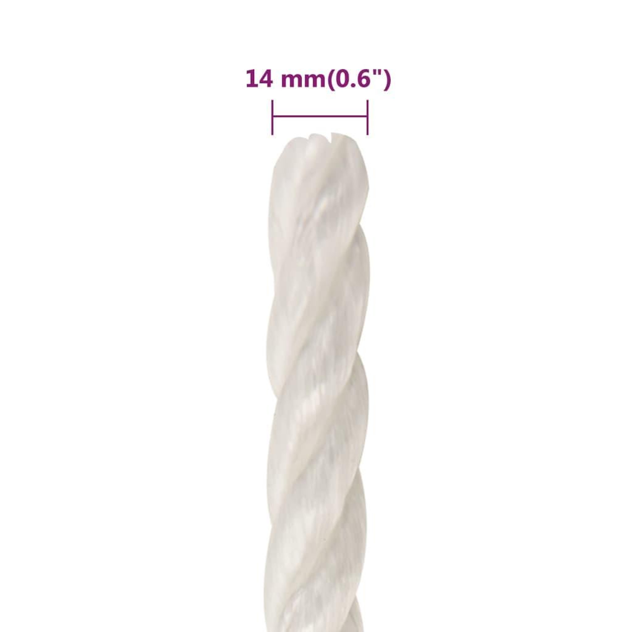Voir la diapositive 6 : VIDAXL Corde de travail Blanc 14 mm 50 m polypropylene