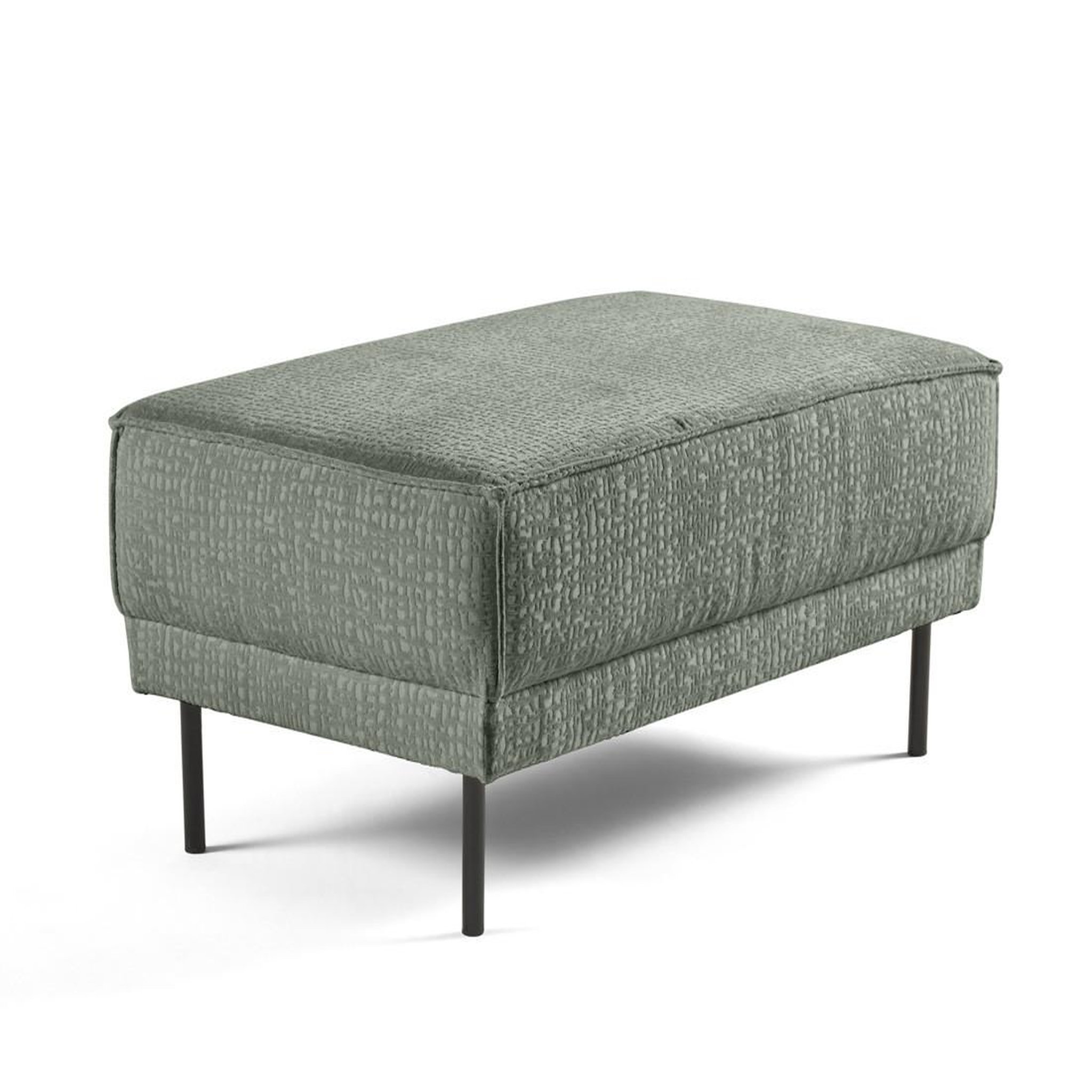 Voir la diapositive 3 : LISA DESIGN Charlie - pouf - pieds hauts - en tissu velours relief