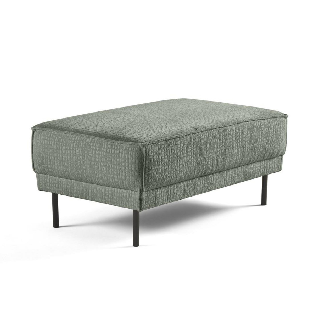 LISA DESIGN Charlie - pouf - pieds hauts - en tissu velours relief