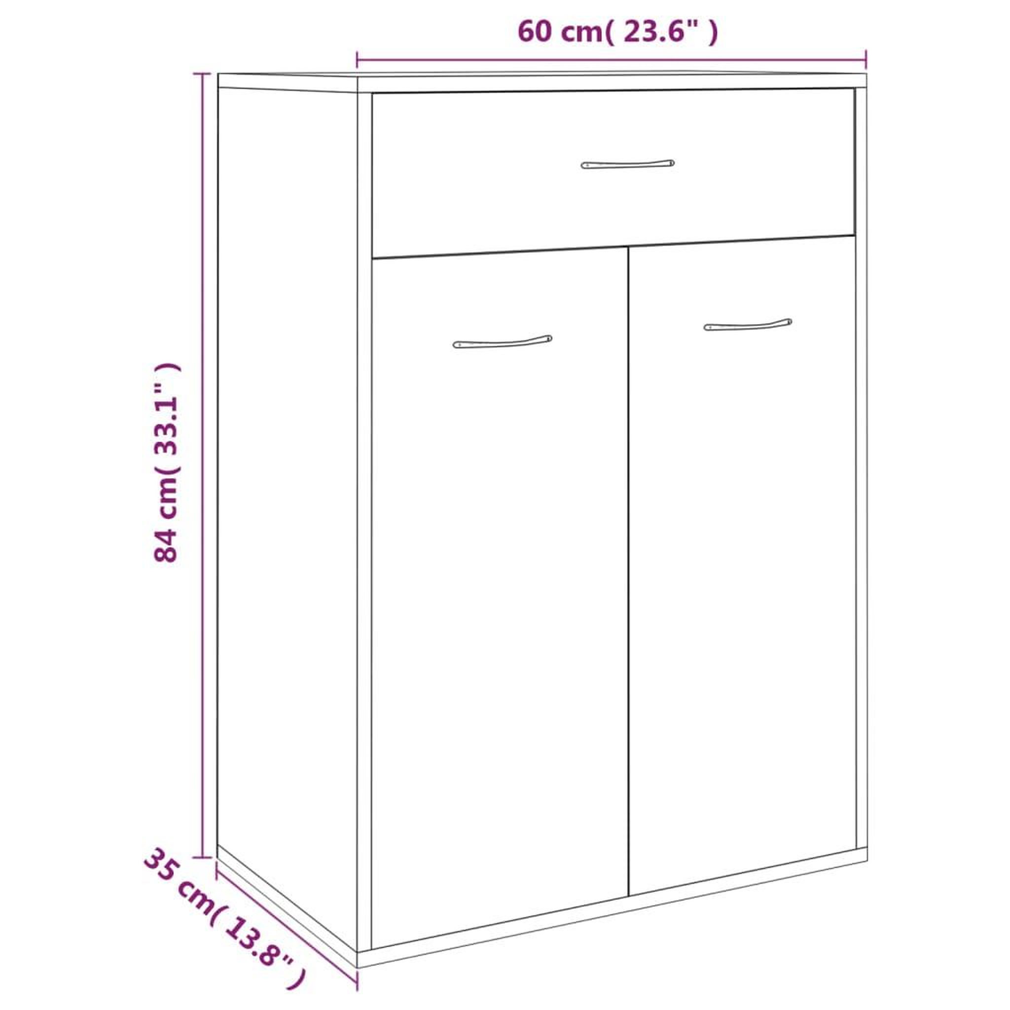 Voir la diapositive 6 : VIDAXL Armoire a chaussures Chene fume 60x35x84 cm Bois d'ingenierie