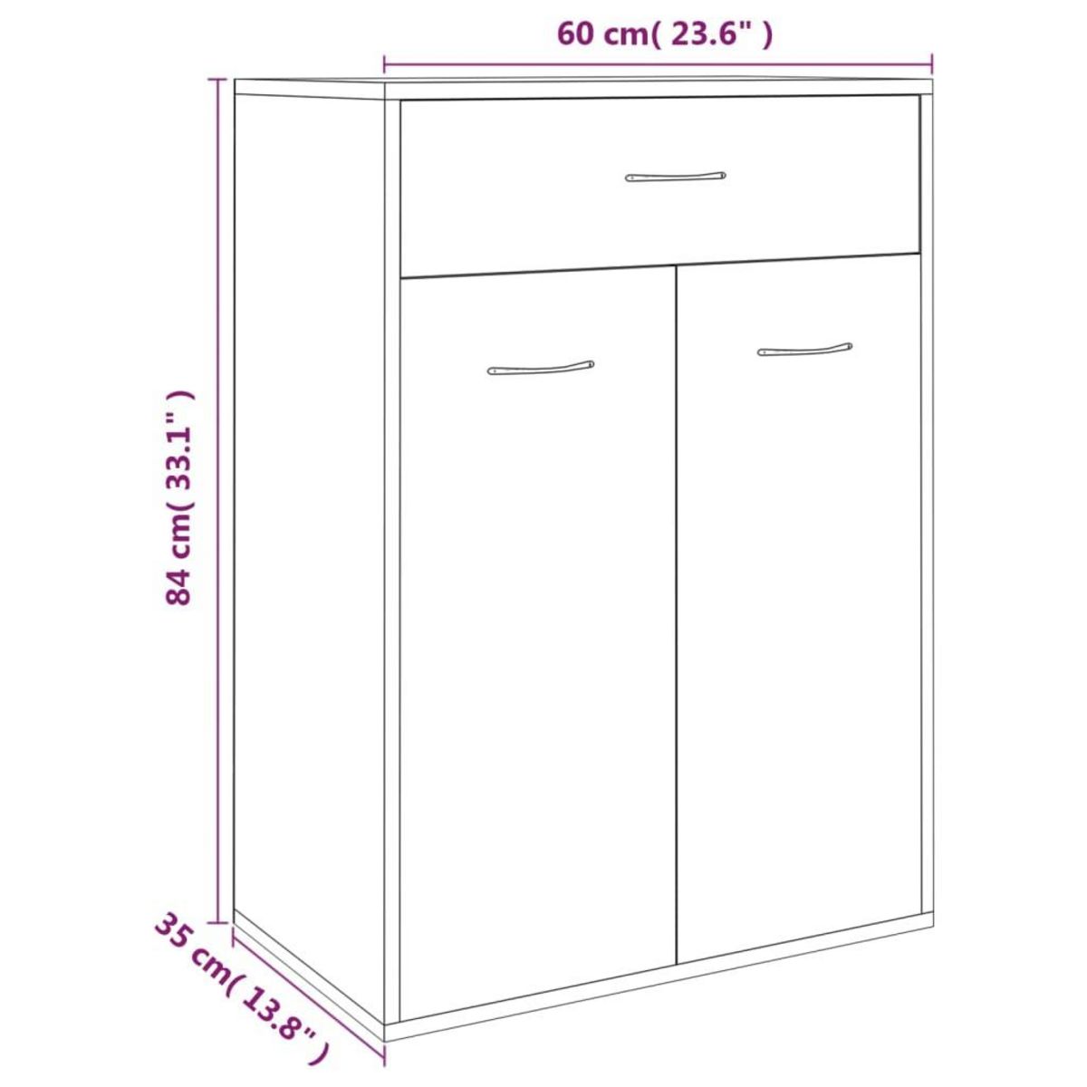 VIDAXL Armoire a chaussures Chene fume 60x35x84 cm Bois d'ingenierie