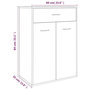 Voir la diapositive 6 : VIDAXL Armoire a chaussures Chene fume 60x35x84 cm Bois d'ingenierie