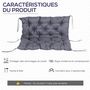Voir la diapositive 4 : OUTSUNNY Coussin matelas assise dossier pour banc de jardin balancelle canapé grand confort 100 x 98 x 8 cm gris