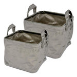 Paris Prix Lot de 2 Panières Carrées  Velvet  20cm Kaki