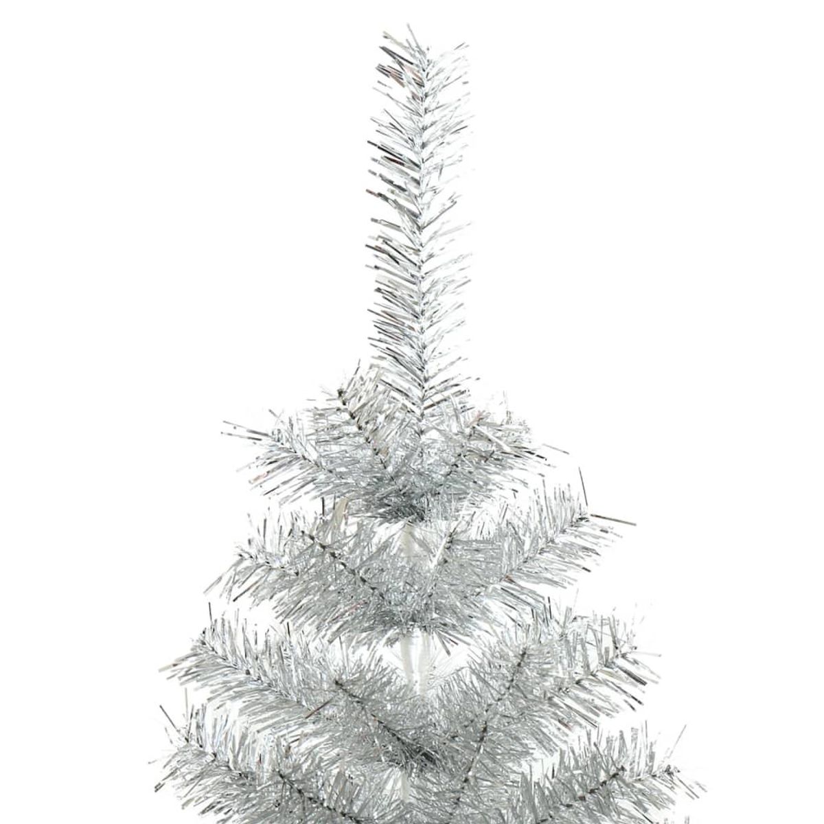 VIDAXL Sapin de Noël artificiel avec support argente 120 cm PET