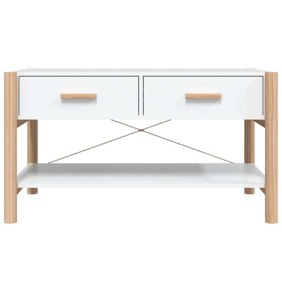 VIDAXL Table basse Blanc 82x48x45 cm Bois d'ingenierie