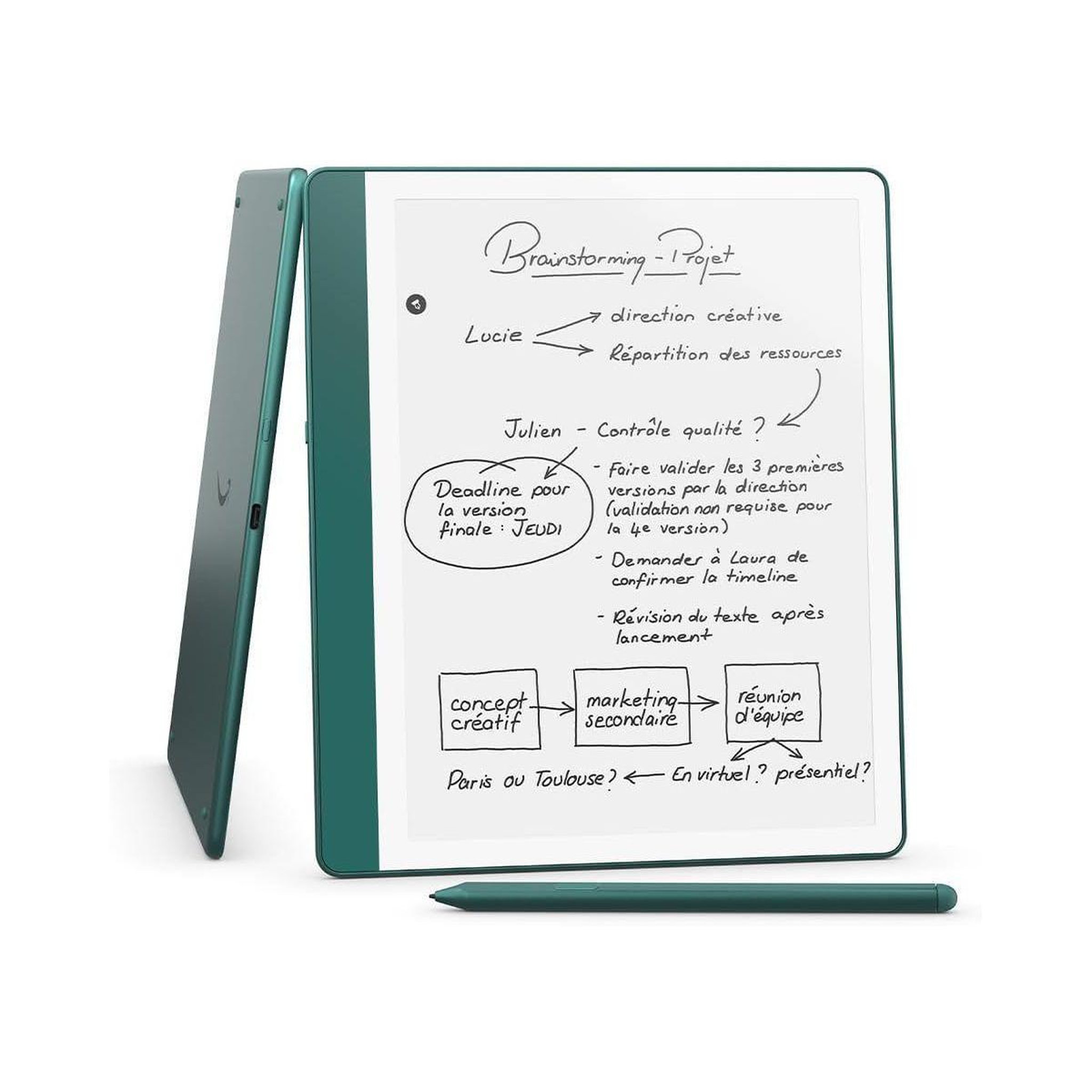 Voir la diapositive 1 : AMAZON Bloc-notes numérique Kindle Scribe 2024 64Go Vert