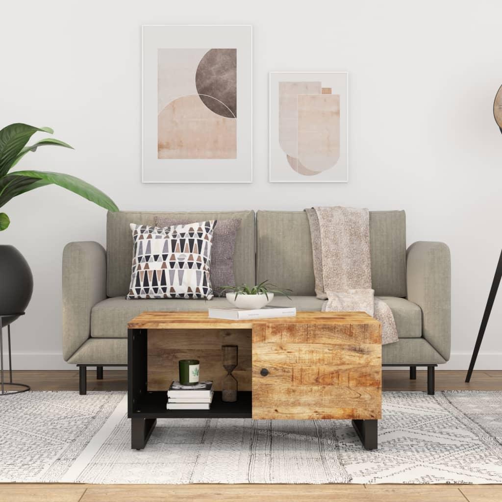Voir la diapositive 1 : VIDAXL Table basse 80x50x40 cm Bois de manguier solide et d'ingenierie