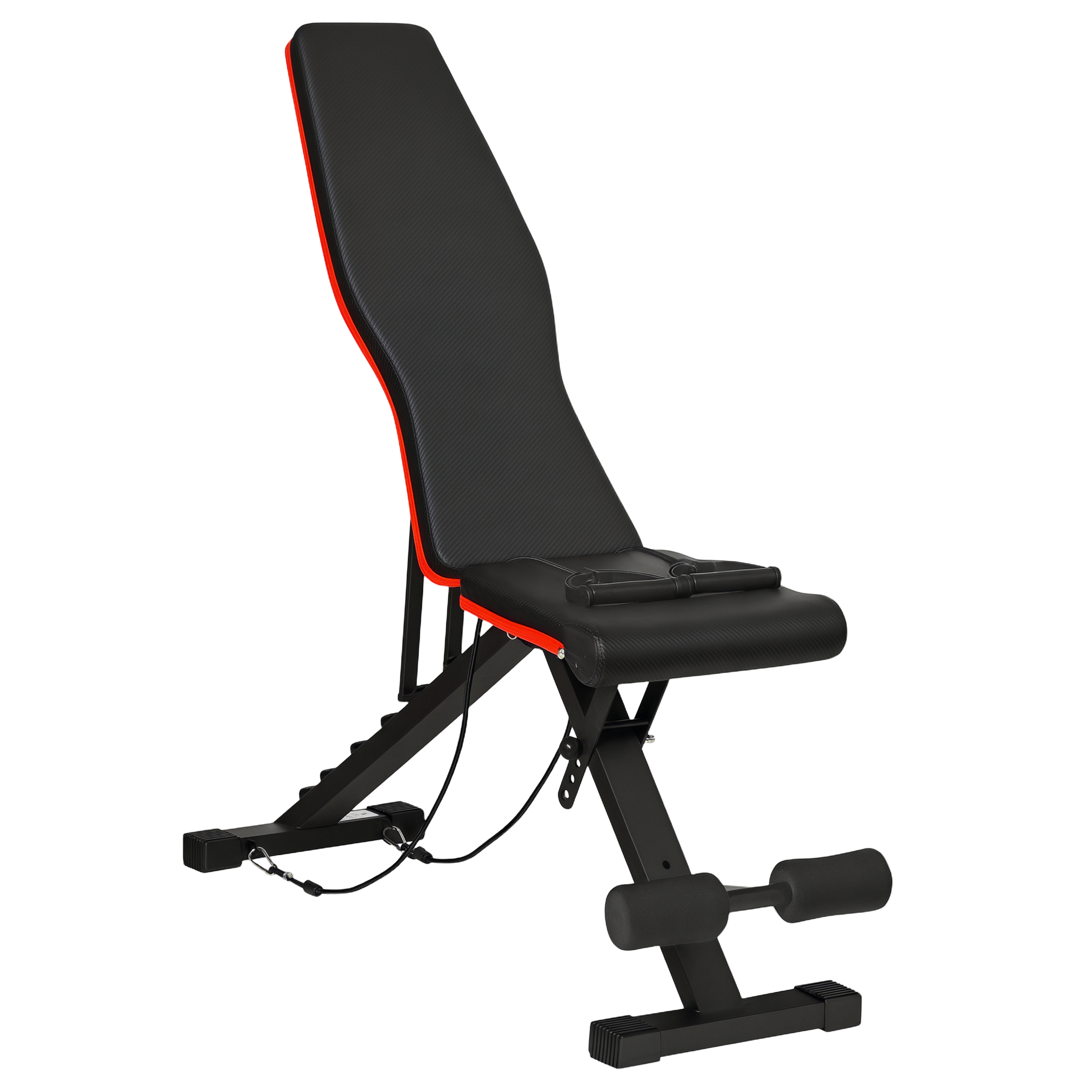 HOMCOM Banc de musculation pliable réglable 2 bandes de résistance incluses max. 120kg
