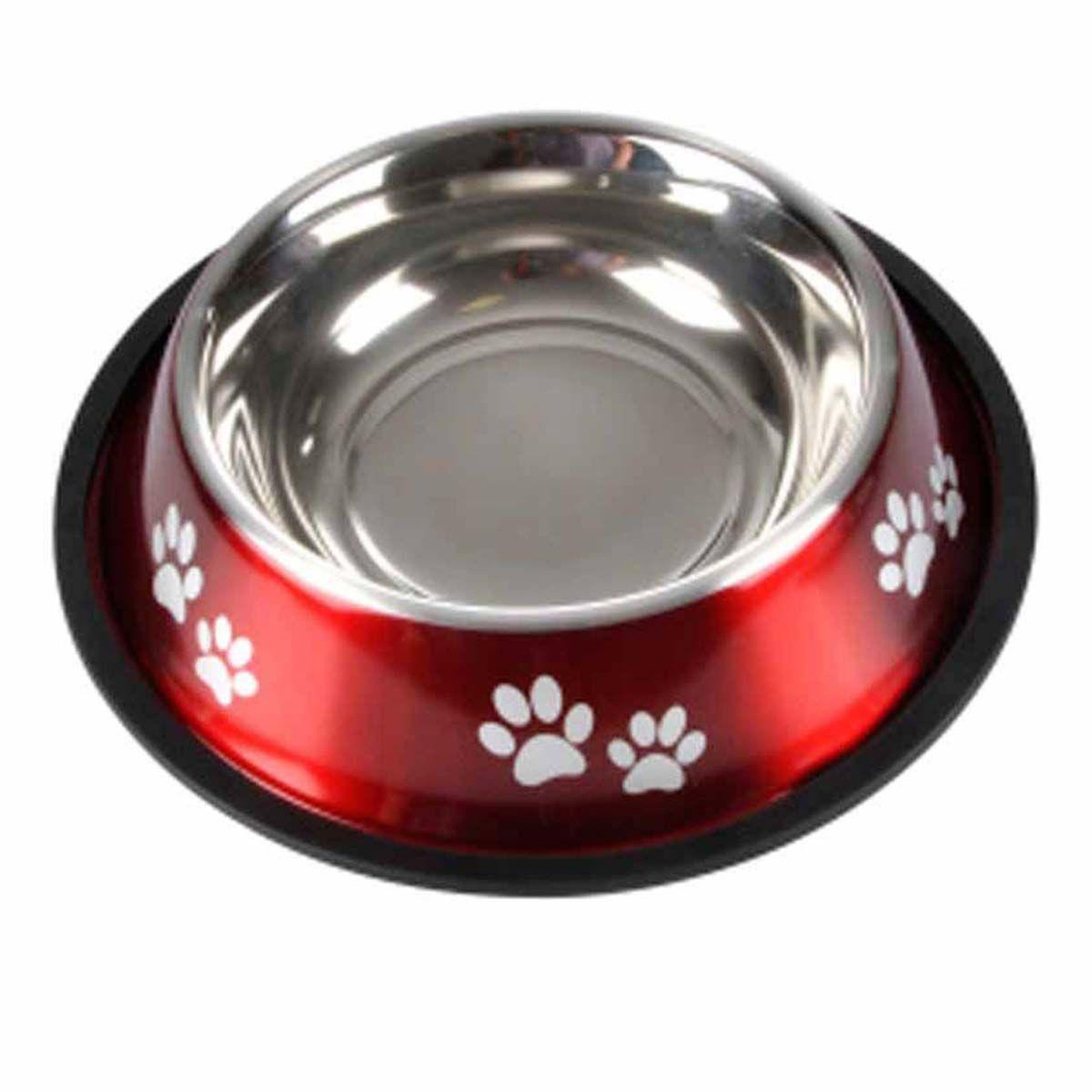 HOMEA Gamelle antidérapante chien & chat  pattes  25cm rouge