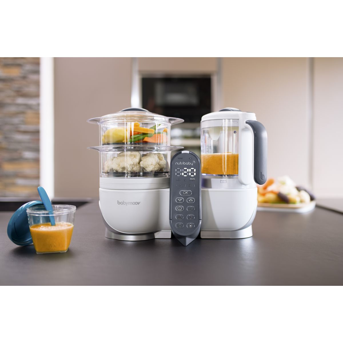 BABYMOOV Robot cuiseur, vapeur mixeur Nutribaby+ - Blanc