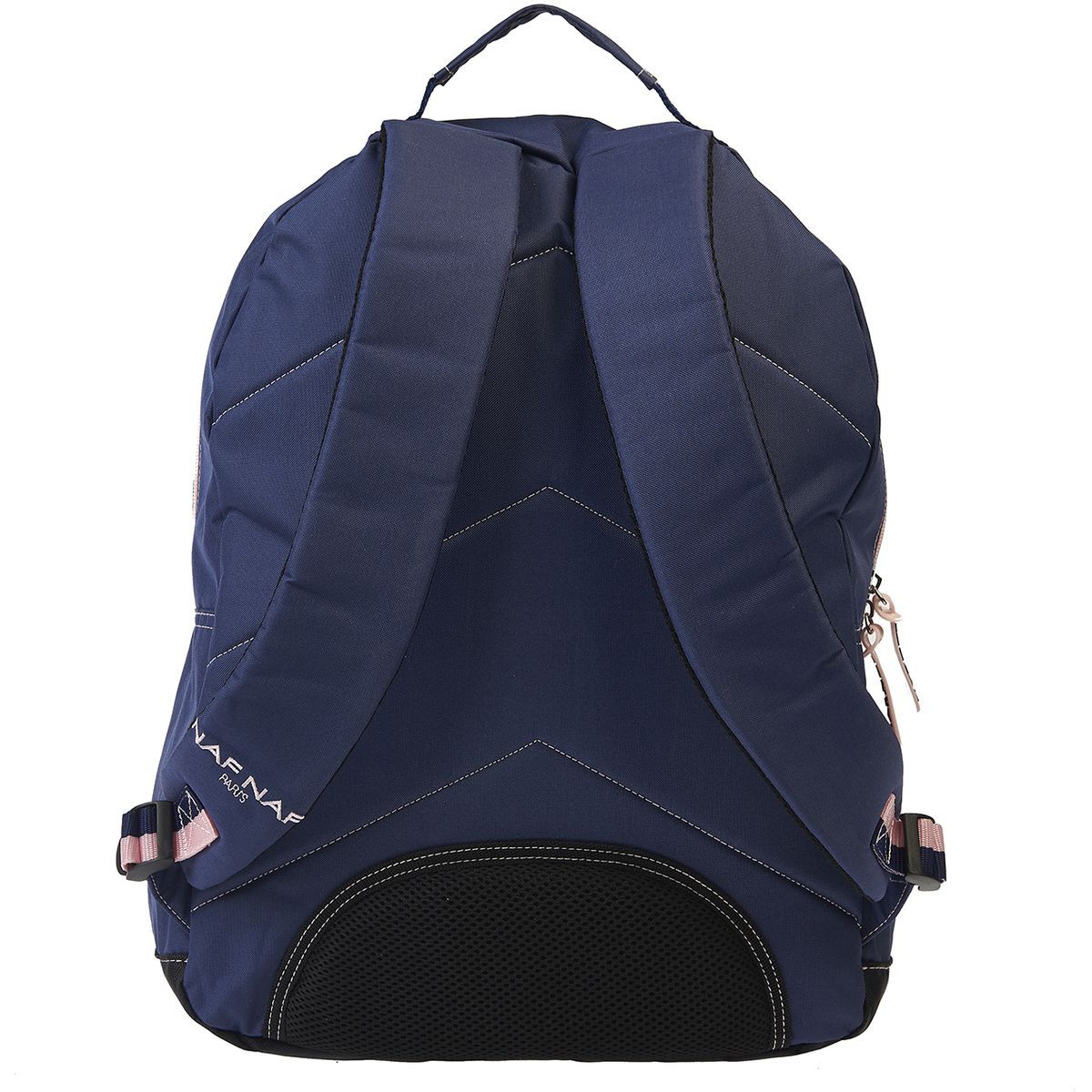 Naf Naf Sac à dos 1 compartiment bleu et beige motifs végétaux 