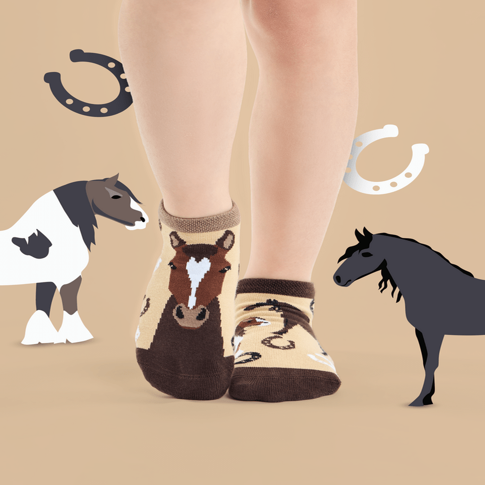 Voir la diapositive 4 : DEDOLES Socquettes enfants chevaux