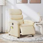 VIDAXL Fauteuil inclinable de massage electrique creme tissu
