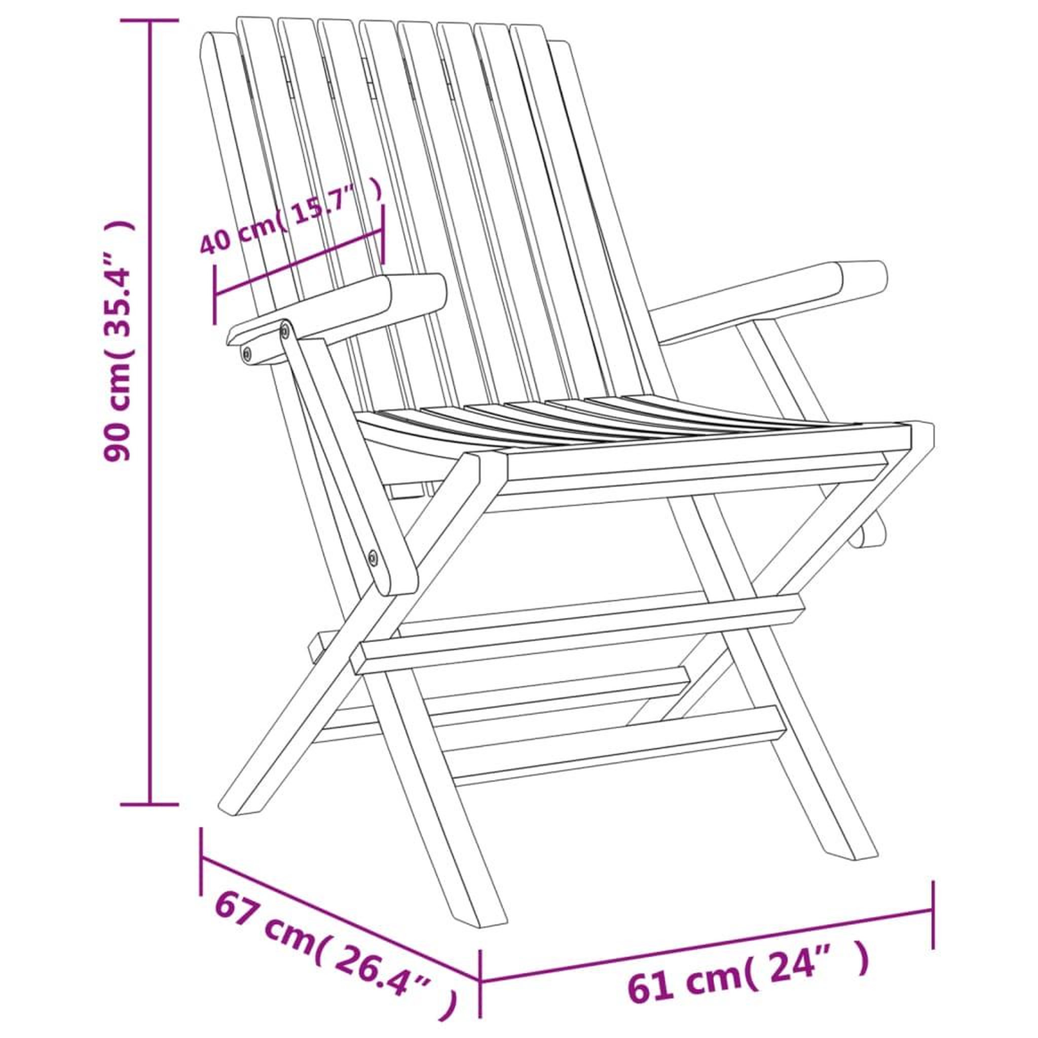 Voir la diapositive 5 : VIDAXL Chaises de jardin pliantes lot de 8 61x67x90cm bois massif teck