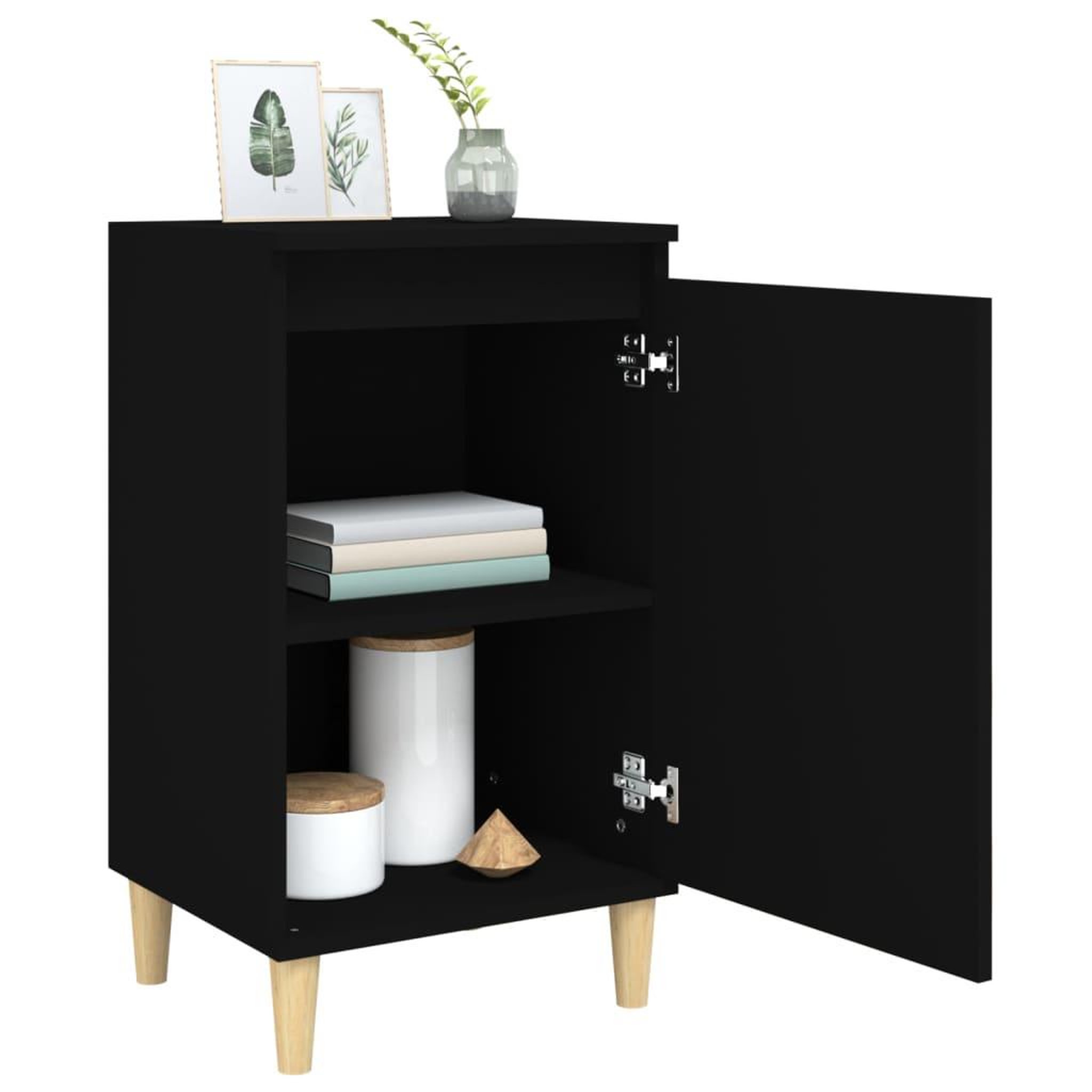 Voir la diapositive 4 : VIDAXL Table de chevet noir 40x35x70 cm bois d'ingenierie
