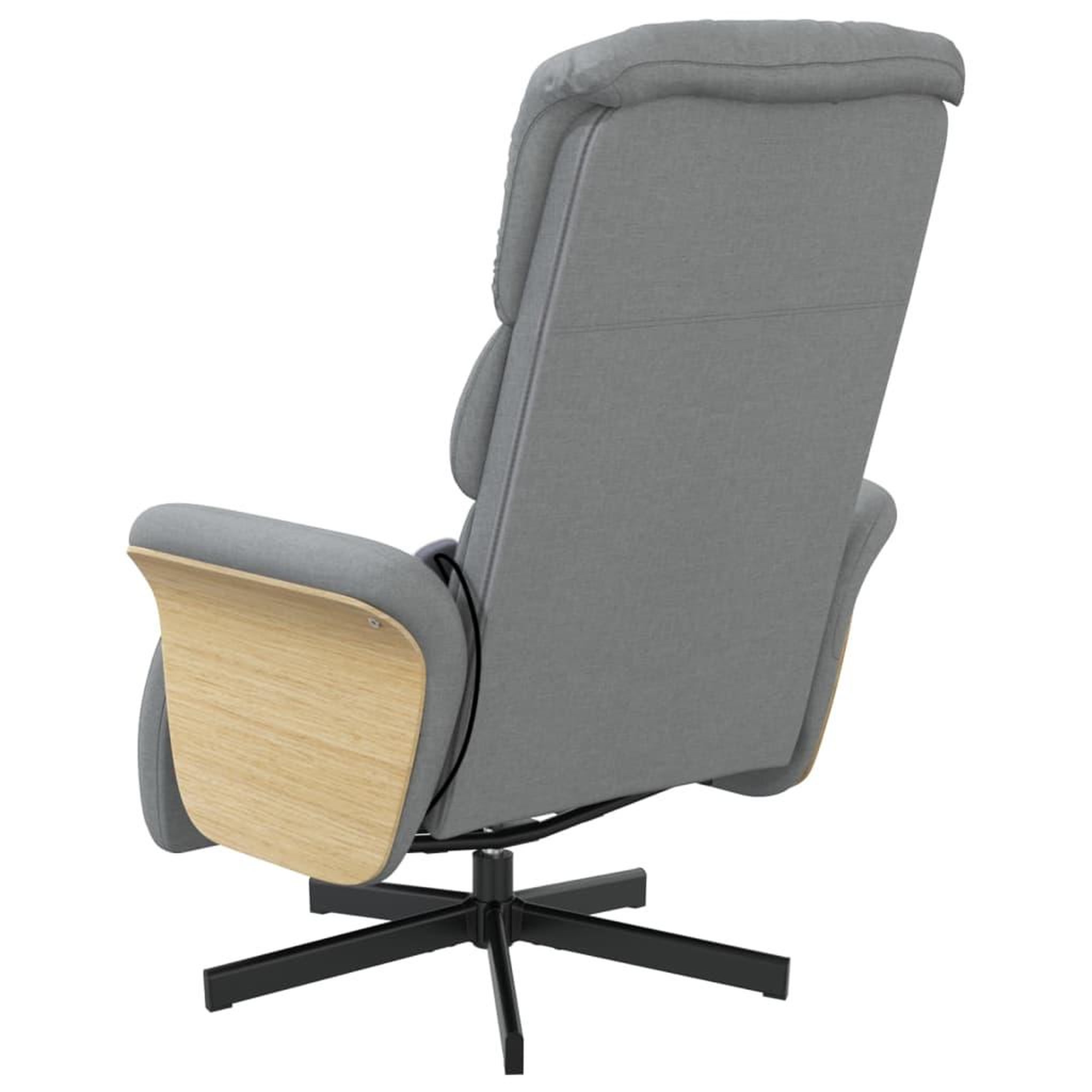 Voir la diapositive 5 : VIDAXL Fauteuil inclinable de massage et repose-pieds gris clair tissu