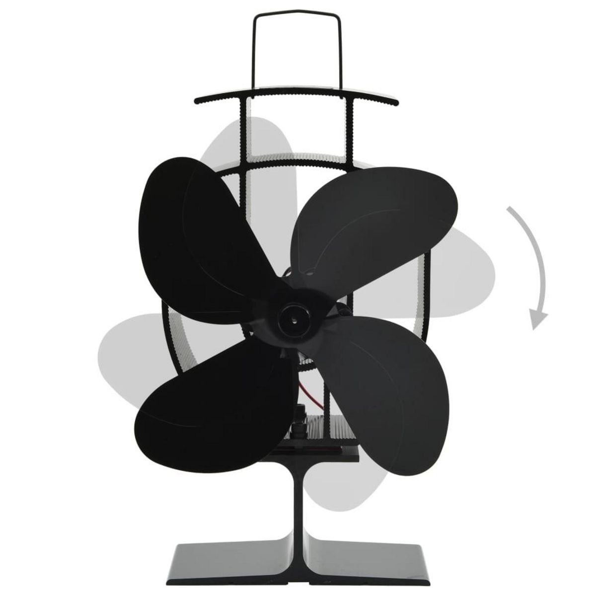 VIDAXL Ventilateur de poele alimente par chaleur 4 pales Noir