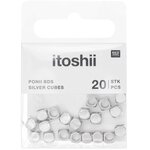 RICO DESIGN Itoshii pack de 20 perles Ponii cube couleur argent