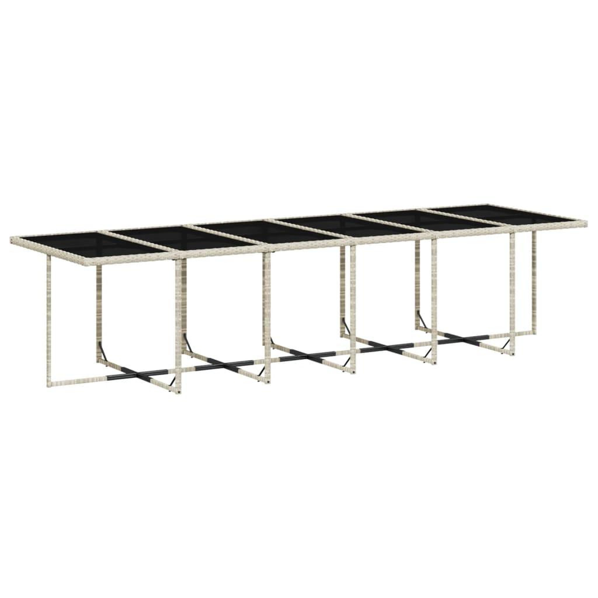 Voir la diapositive 5 : VIDAXL Ensemble a manger de jardin et coussins 17 pcs gris clair rotin