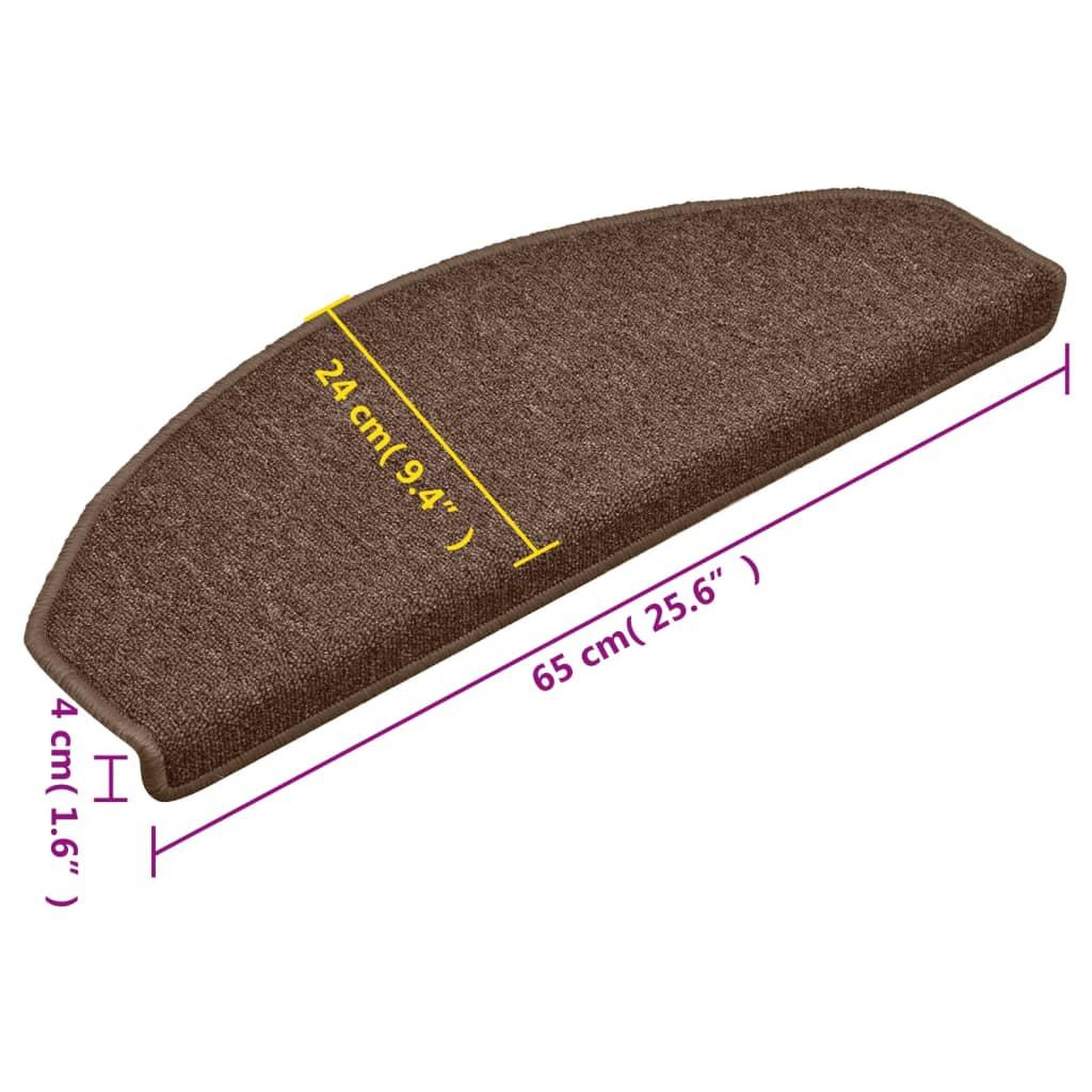 Voir la diapositive 6 : VIDAXL Tapis de marches d'escalier 15 pcs Marron 65x24x4 cm