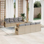 Voir la diapositive 1 : VIDAXL Salon de jardin avec coussins 9pcs melange beige resine tressee