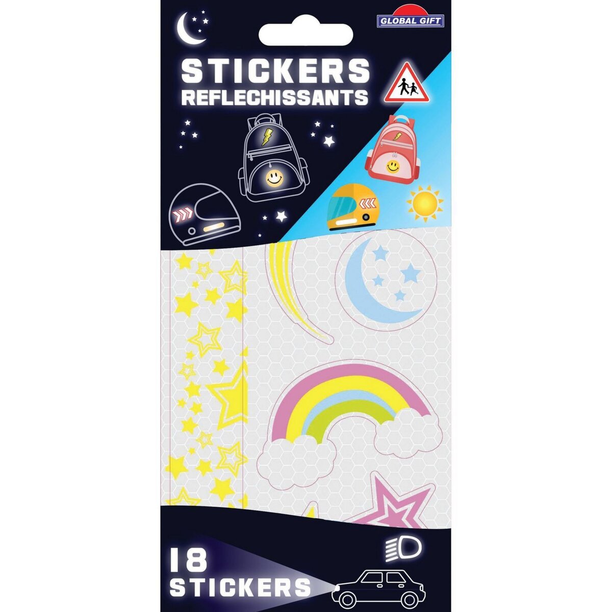 18 stickers rétro-réfléchissants - Étoiles - Résistants et imperméables pas  cher 