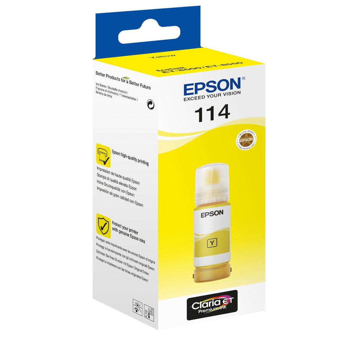 Epson Cartouche d'encre Bouteille d'Encre Ecotank 114 Jaune (Yellow) - C13T07B340