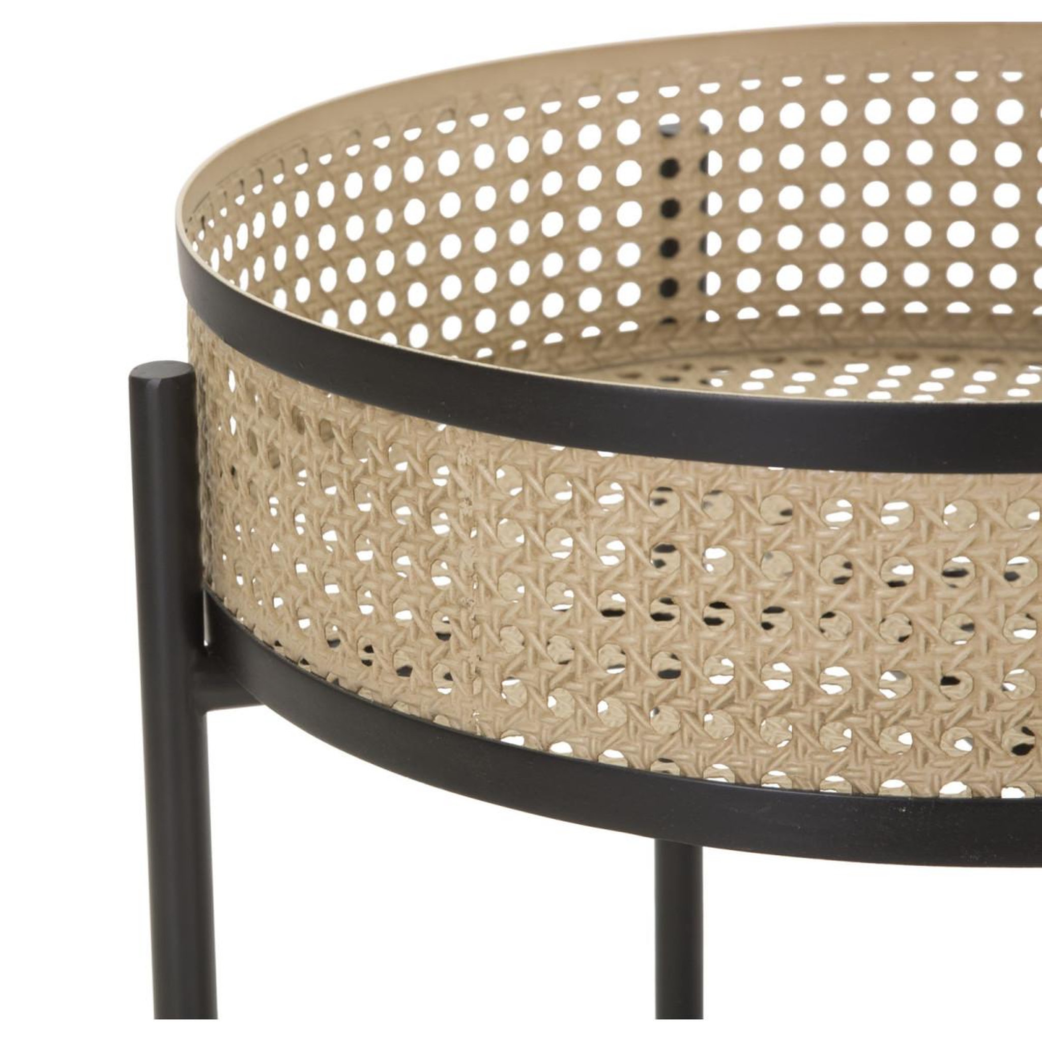 Voir la diapositive 4 : Paris Prix Lot de 2 tables d'appoint  fuji  50cm noir & naturel