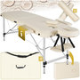 Voir la diapositive 1 : tectake Table de massage portable pliante 2 zones largeur 61 cm et rembourrage de 4 cm beige