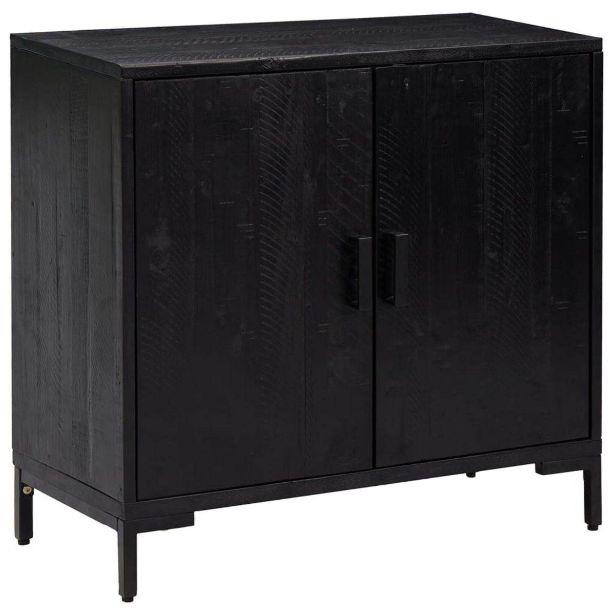 VIDAXL Buffet Noir 75x35x70 cm Bois de pin massif