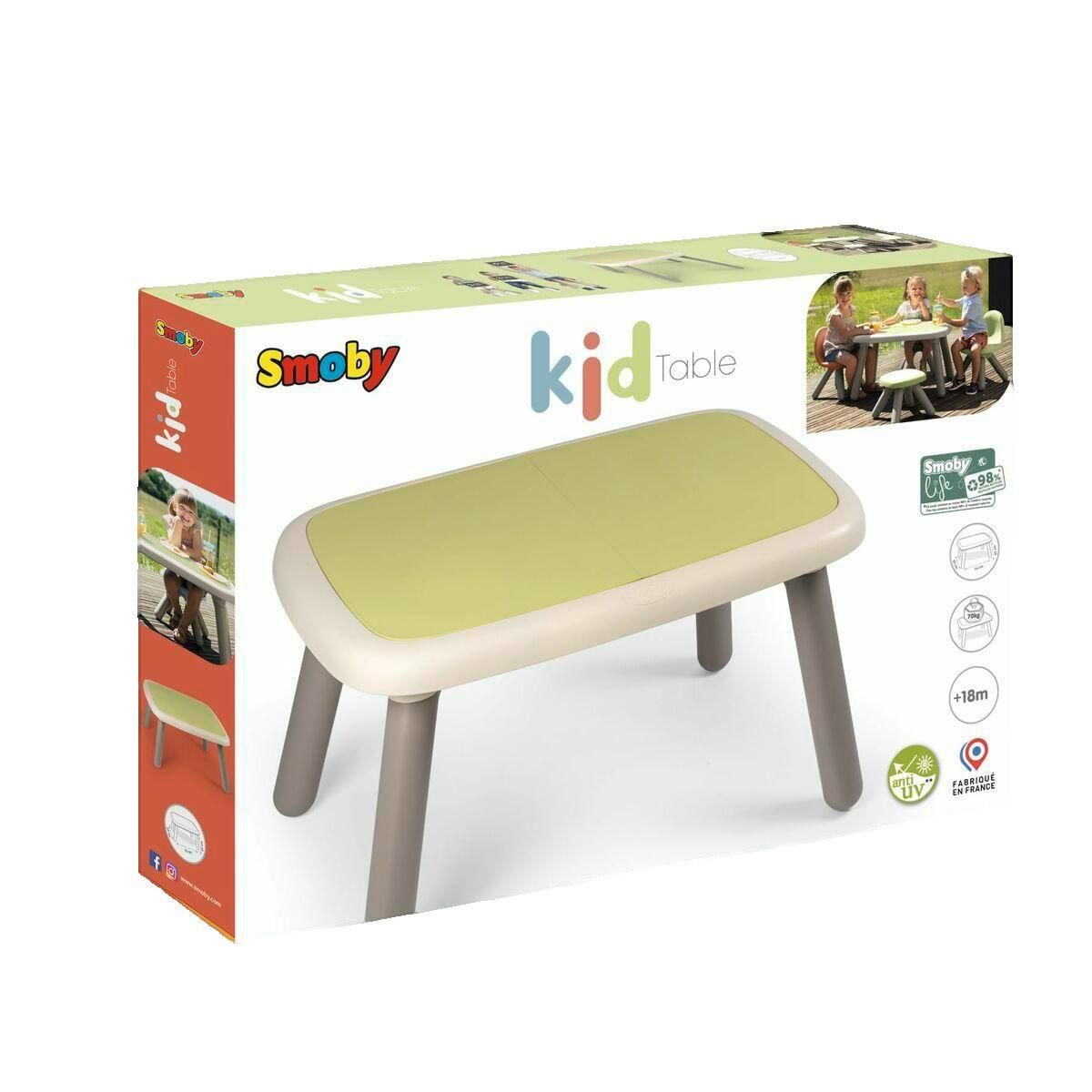 SMOBY Table de jardin Smoby Life en plastique recyclé vert