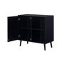 Voir la diapositive 6 : BEST MOBILIER Goto - buffet haut - noir et cannage - 2 niches et 1 porte - 80 cm