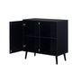 Voir la diapositive 6 : BEST MOBILIER Goto - buffet haut - noir et cannage - 80 cm